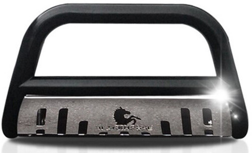 Black Horse |  Black Bull Bar for Nissan Pathfinder 2005-2007 with Stainless Steel Skid Plate