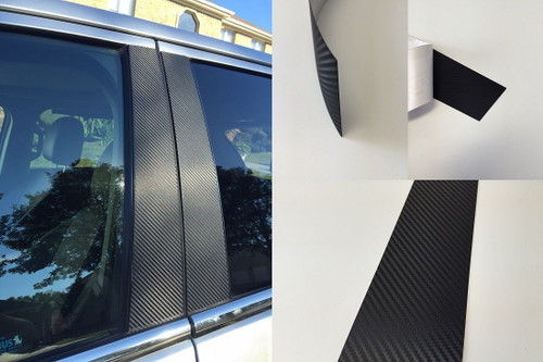Chevrolet Sonic Sedan 2012-2016 Vinyl Black Carbon Fiber Pillar Posts Trim 6PCS