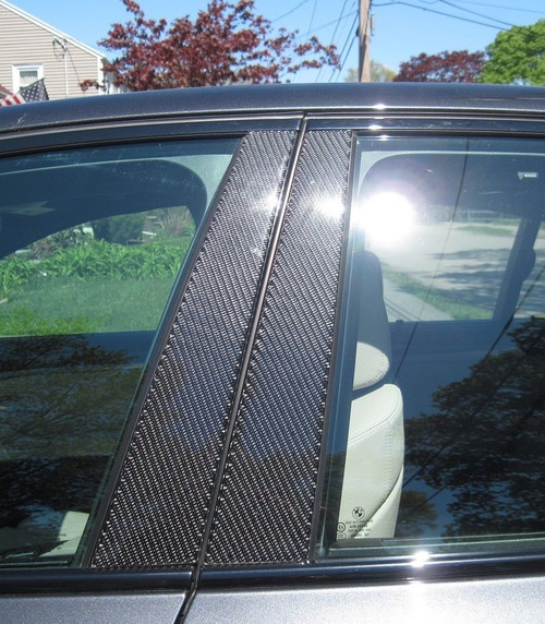Real Black Carbon Fiber Window Pillar Posts For Dodge Neon 2000-2005 (6 Pieces)