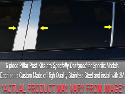 Stainless Steel Chrome Pillar Trim 6Pc for 2004-2009 Dodge Durango PP44931