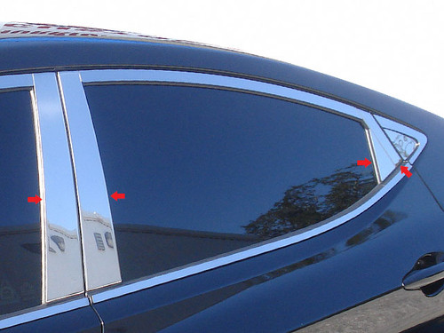 Stainless Steel Chrome Pillar Trim 8Pc for 2011-2013 Hyundai Elantra PP11342