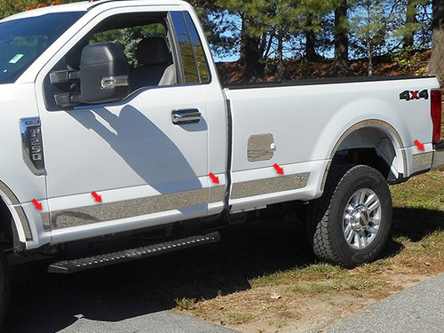 Stainless Steel Chrome Rocker Panel Trim 10Pc for 17-20 Ford F-250 F350 TH57321