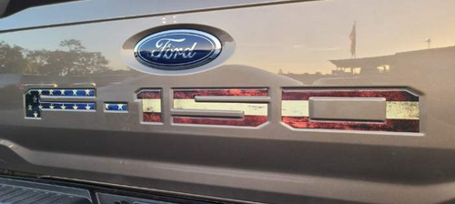 2018 Ford Raptor Tailgate Letters Ovelay American Flag