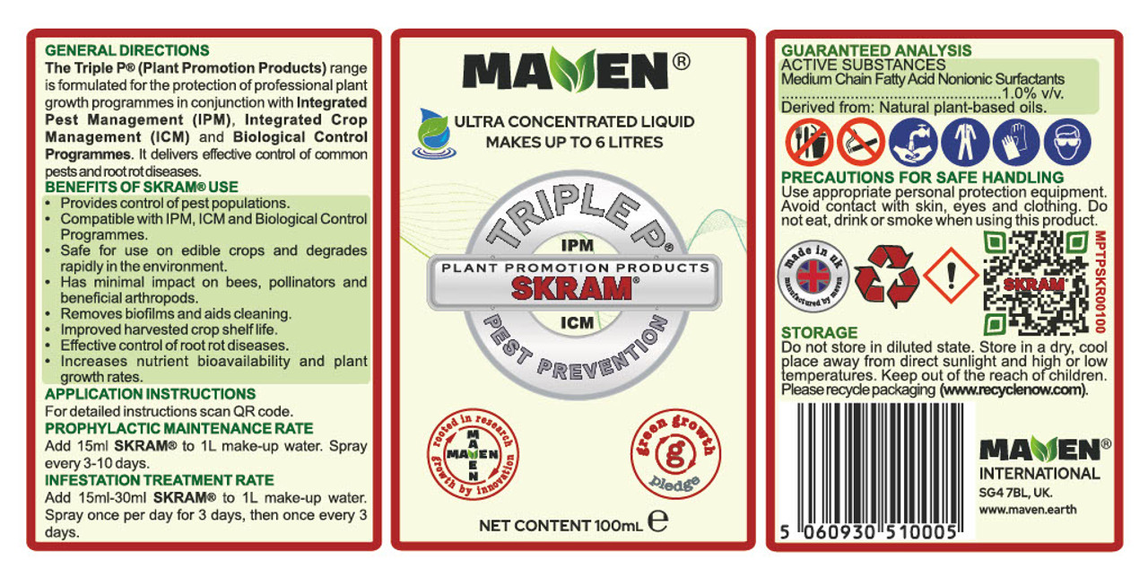 SKRAM Antifeedant Pest Prevention 100ml bottle label