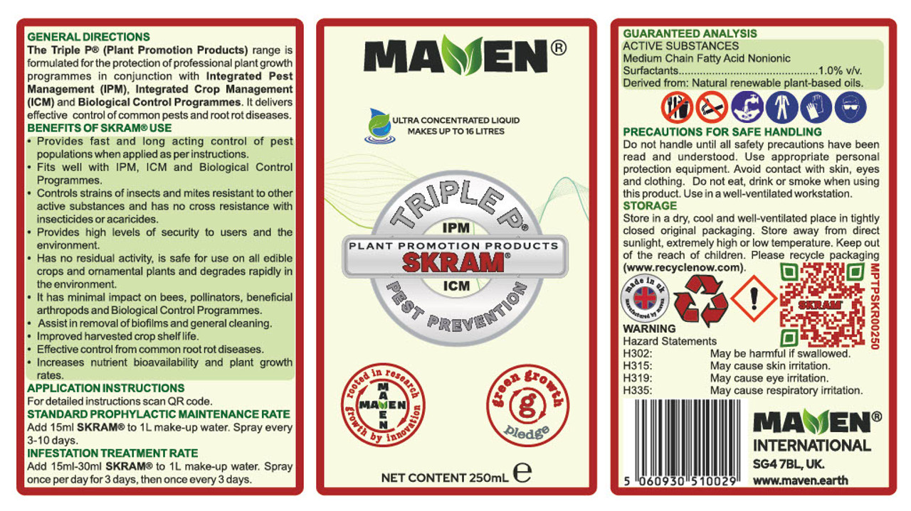 SKRAM Antifeedant Pest Prevention 250ml bottle label