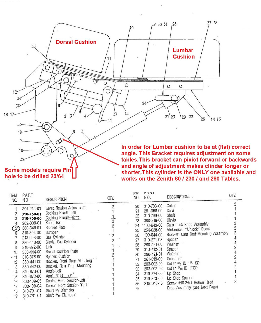 Looking for Zenith 280 Breakaway Gas Cylinder, Zenith 280 Gas Cylinder, Zenith 280 parts, Zenith 280 table parts, Zenith 280 table, Zenith 280 breakaway cylinder, Zenith gas charge cylinder, Zenith 280 cylinder, gas charge cylinder, breakaway cylinder?