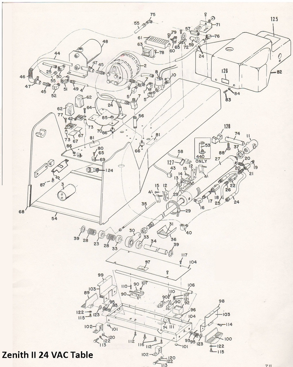 Zenith II Base Parts Diagram