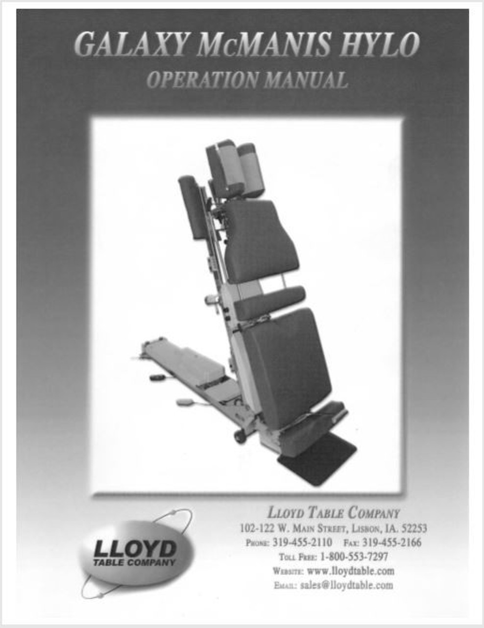Lloyd Galaxy McManis Hylo Operation Manual PDF Download