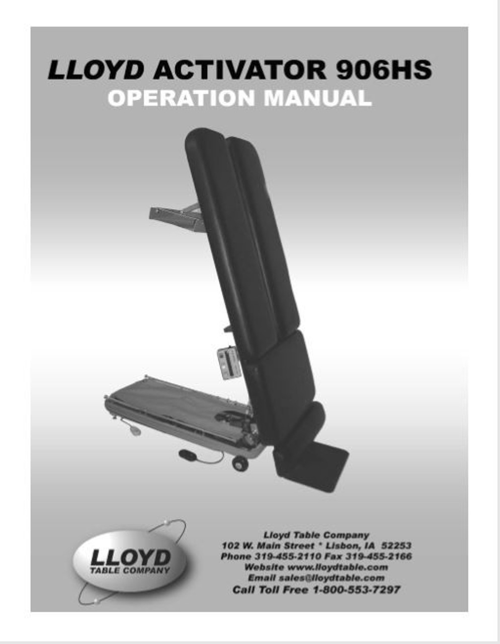 Lloyd Activator 906HS Operation Manual PDF Download