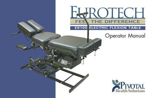 E9100 Electric Flexion Table Operator Manual  PDF Download