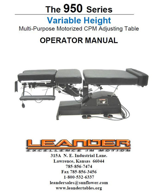 Leander 950 Series Operator Manual PDF Download