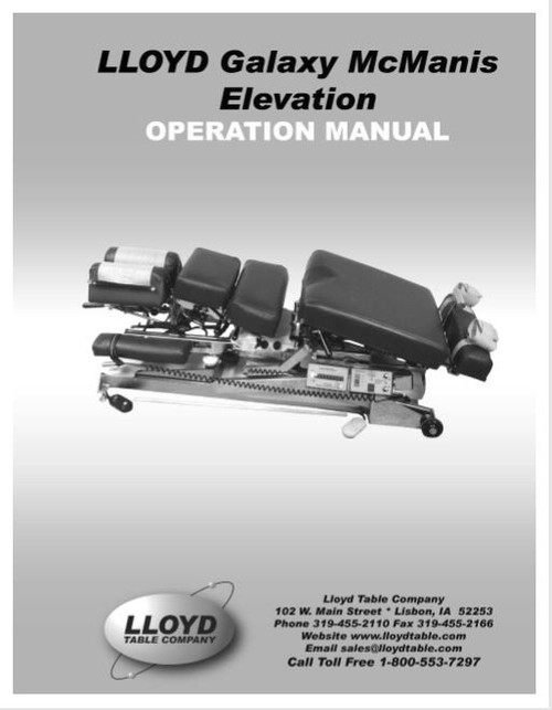 Lloyd Galaxy McManis Elevation Operation Manual PDF Download