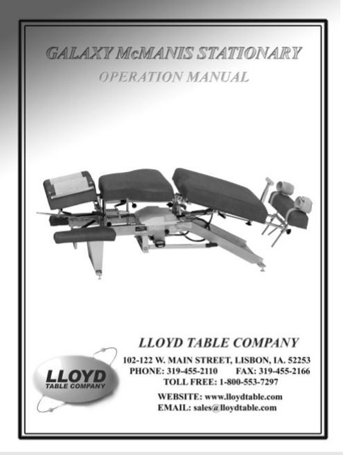 Lloyd Galaxy McManis Stationary Operation Manual PDF Download