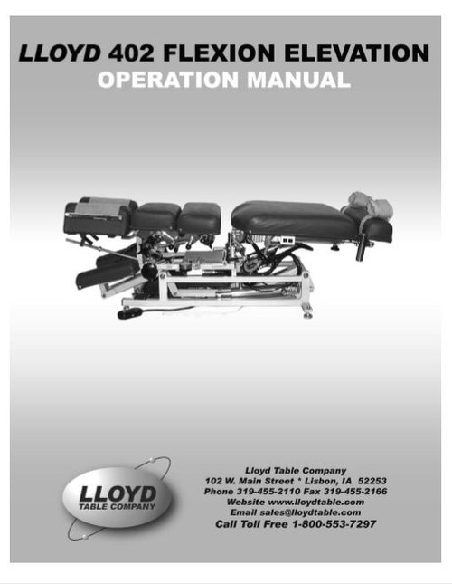 Lloyd 402 Flexion Elevation Operation Manual PDF Download