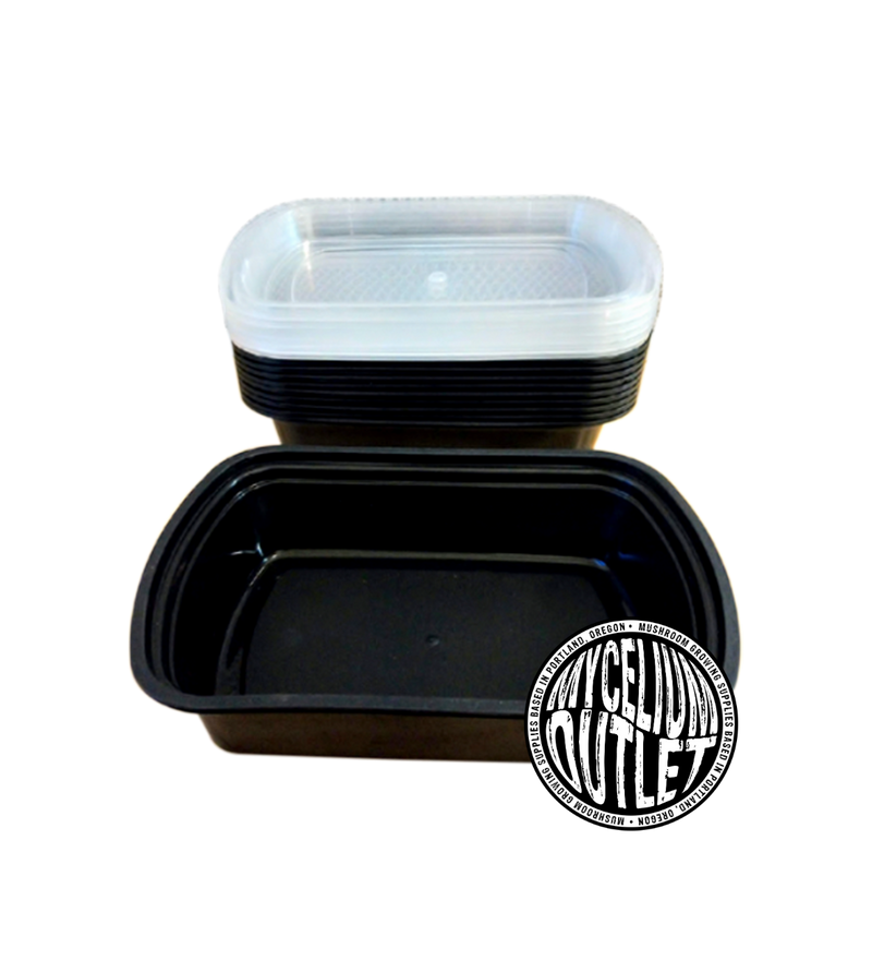 5 pcs Black Rectangular Container with lid