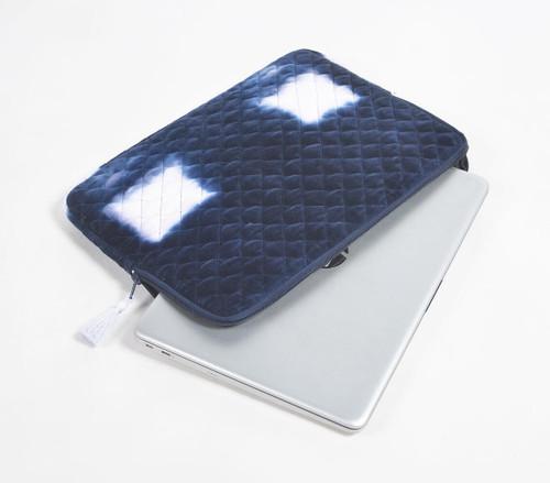 Quilted Blue Laptop Sleeve