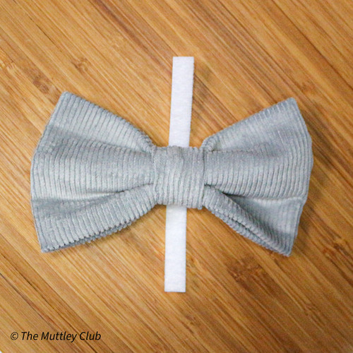 Grey Pawduroy Bow Tie