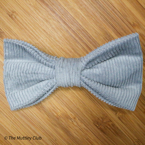 Grey Pawduroy Hair Bow