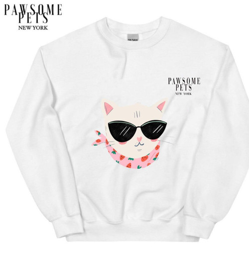 SWEATSHIRT - COOL CATS - STRAWBERRIES