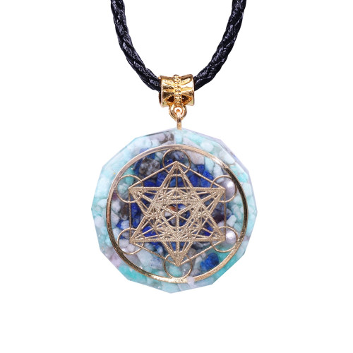 Orgonite Energy Crystal Pendant Resin Jewelry Handcraft Pendant Gathering Wealth Brings Good Luck Woman Necklace