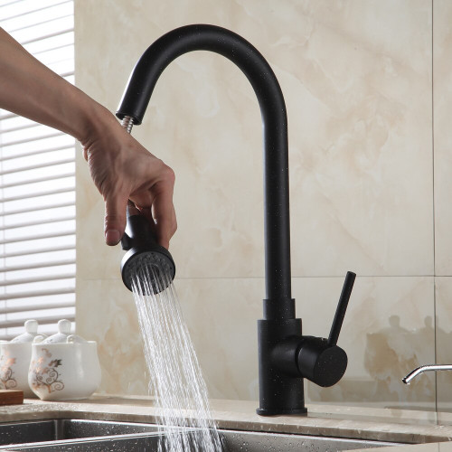 Kitchen Faucet Single Handle Hole Pull Out Spray Brass Kitchen Sink Faucet Mixer Cold Hot Water Taps Torneira Cozinha