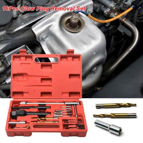 16Pcs Glow Plug Removal Set 8mm 10mm Damaged Extractor Tool Kit Auto repair tools