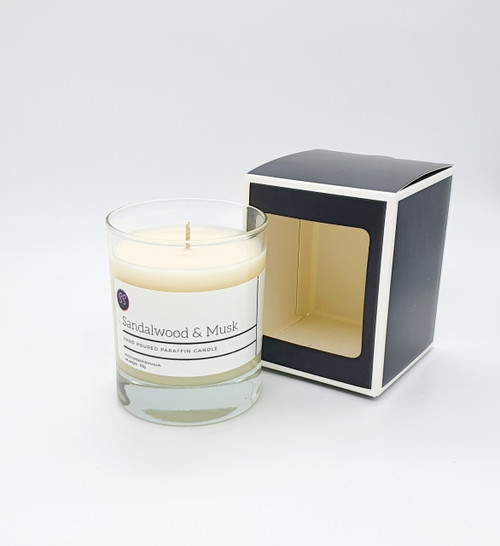 Sandalwood & Musk Scented Glass Candle