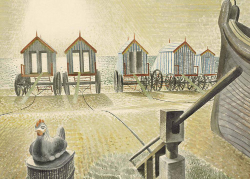 Aldeburgh Bathing Machines - Eric Ravilious - Greetings Card