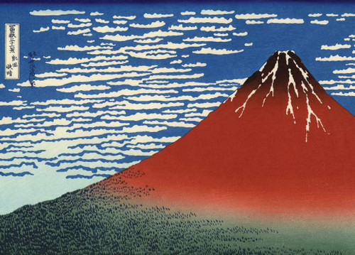 Fine Wind, Clear Morning (Red Fuji) - Katsushika Hokusai - Greetings Card