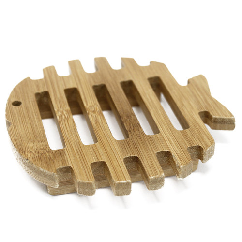 Hemu Wood Soap Dish - Fish