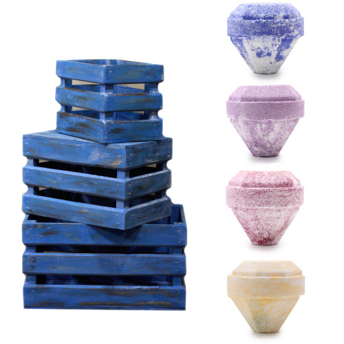 Gemstone Bath Bombs Starter Pack - Blue boxes