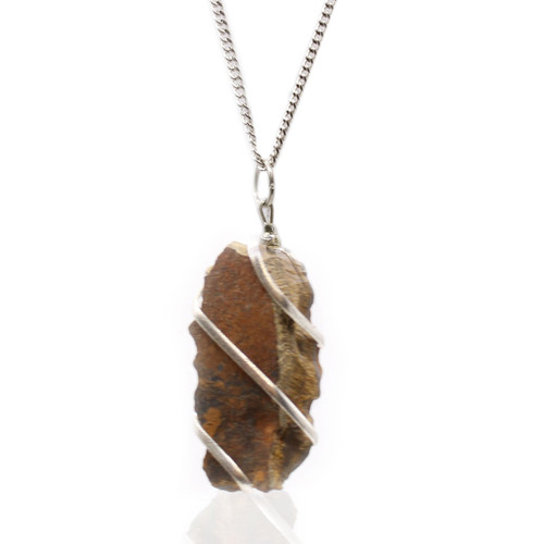 Cascade Wrapped Gemstone Necklace - Rough Tiger Eye