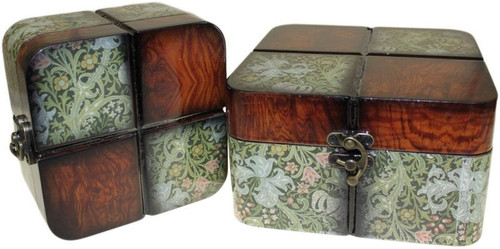 Keepsake Box - Small Walnut Floral (set of 2)