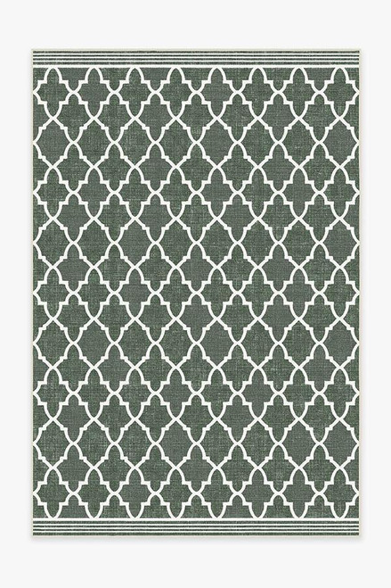 Outdoor Varia Trellis Forest Green Rug