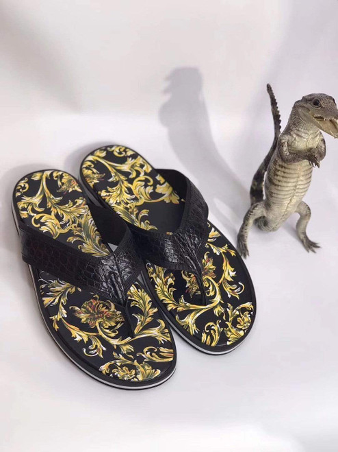 Crocodile Belly Leather Slipper