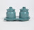 Pottery Ceramic Teal Tray & 2 Jars with Lids