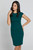 Fitted Emerald Dress with Cap Sleeves