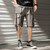 Streetwear Summer Casual Shorts Men Fashion Ribbons Pockets Cargo Shorts Bermuda Solid Hip Hop Men's Shorts