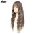 Long Deep Wave Blonde Pink Blue Black White Synthetic Wig with Neat Bangs for Women High Temperature Fiber