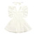 White Lace Baby Girls Romper With Headband Summer Ruffle Sleeve Infant Girls Dress 1 Year Newborn Princess Birthday Costume