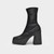 Woman‘s Ankle Boots Square Heel Super High British Style Brown Skinny boots Square Toe Zipper Platform Martin Boots