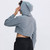 Cotton Workout Running Crop Hooded Sweatshirts Women Windproof Sport Fitness Athletic Crop Hoodies Sweater Tops