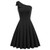 Sexy Women Bow-Knot dress Asymmetric One Shoulder Flared A-Line Dress elegant pure color knee length evening party dresses lady