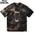 Men Hip Hop T Shirt Tie Dye Devil Print Oversize T-Shirt Streetwear HipHop Loose Tshirt Summer Short Sleeve Tops Tee Cotton