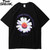 Men Hip Hop T Shirt Streetwear Daisy Flower T-Shirt Harajuku Tshirts Summer Short Sleeve Fashion Casual Tops Tees Cotton