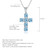 Natural Swiss Blue Topaz 925 Sterling Silver Gemstone Cross Pendant Necklaces for Women Fine Jewelry Collares