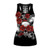 Gothic Tank Top Women Sexy Banshee Mask Rose Print Vest Skull Hollow Out Tops Punk Sleeveless Top Plus Size