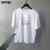 Summer t-shirts character printing tops tees solid color white t-shirts women drinking girls tops