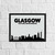 Black and grey Glasgow skyline print