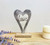 Metal Silver Heart Love On A Wooden Base Small